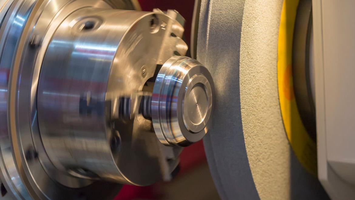 CNC grinding machine in operation