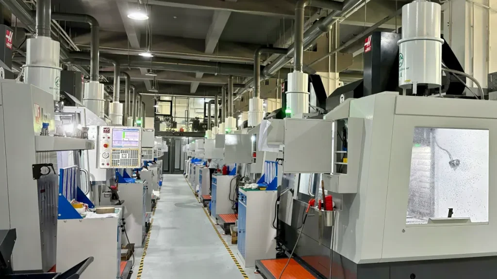 FastPreci production floor with CNC machines running in one workshop