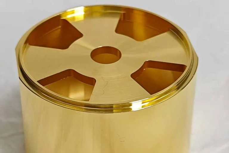 copper CNC machining front aperture with palladium plating and pure gold plating finish