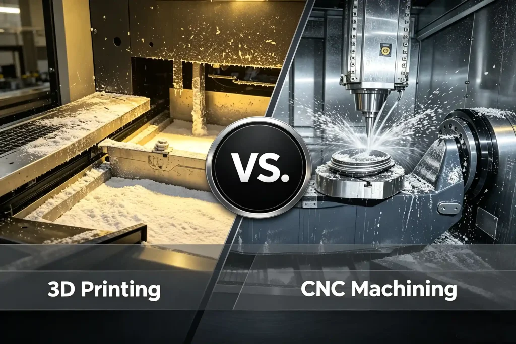 3D printing vs CNC machining process